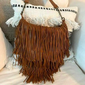 Fringe Boho Vegan Leather Crossbody Bag